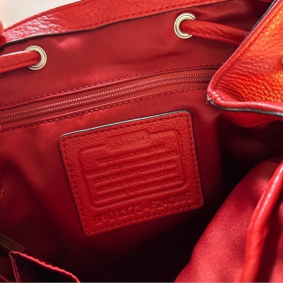 COACH Red Park Leather Backpack - Picture 5 of 6